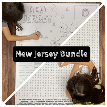 New Jersey State BUNDLE Coloring and Word Search